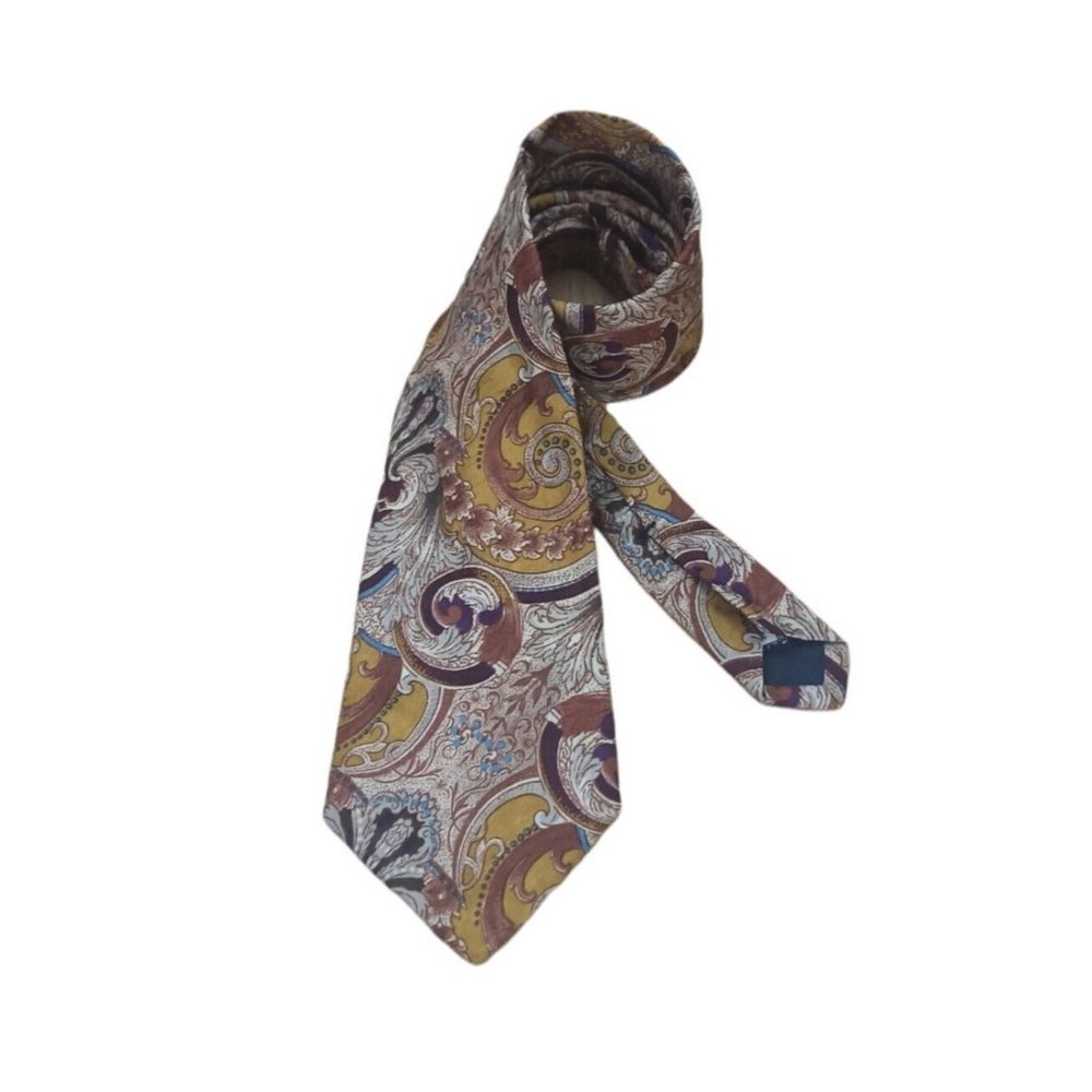 BURBERRYS Multicolored Paisley Silk Tie HANDMADE USA 60"/ 3,7" EX COND - Picture 6 of 9